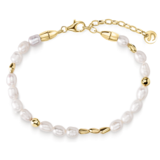 Браслет з перлами зі срібними вставками на застібці